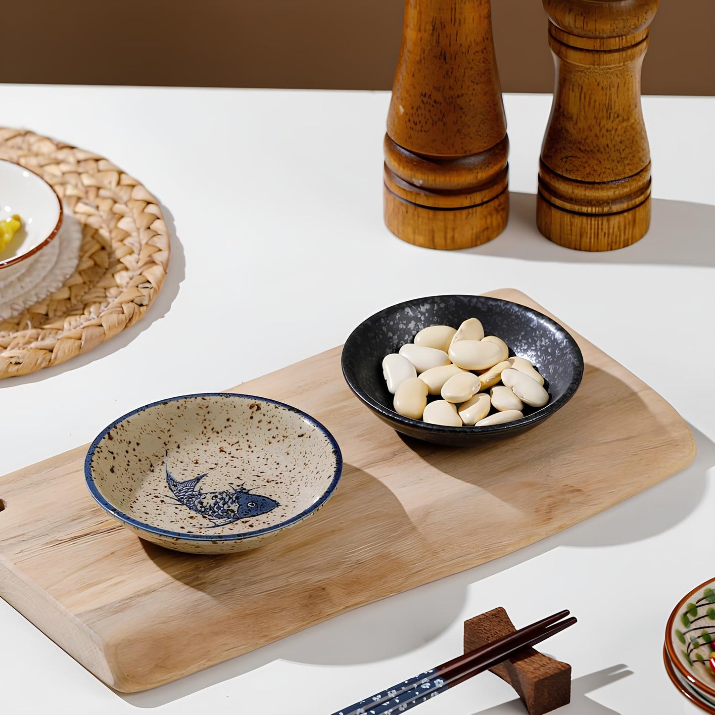 Skorter soy sauces in Japanese ceramics - 6pcs
