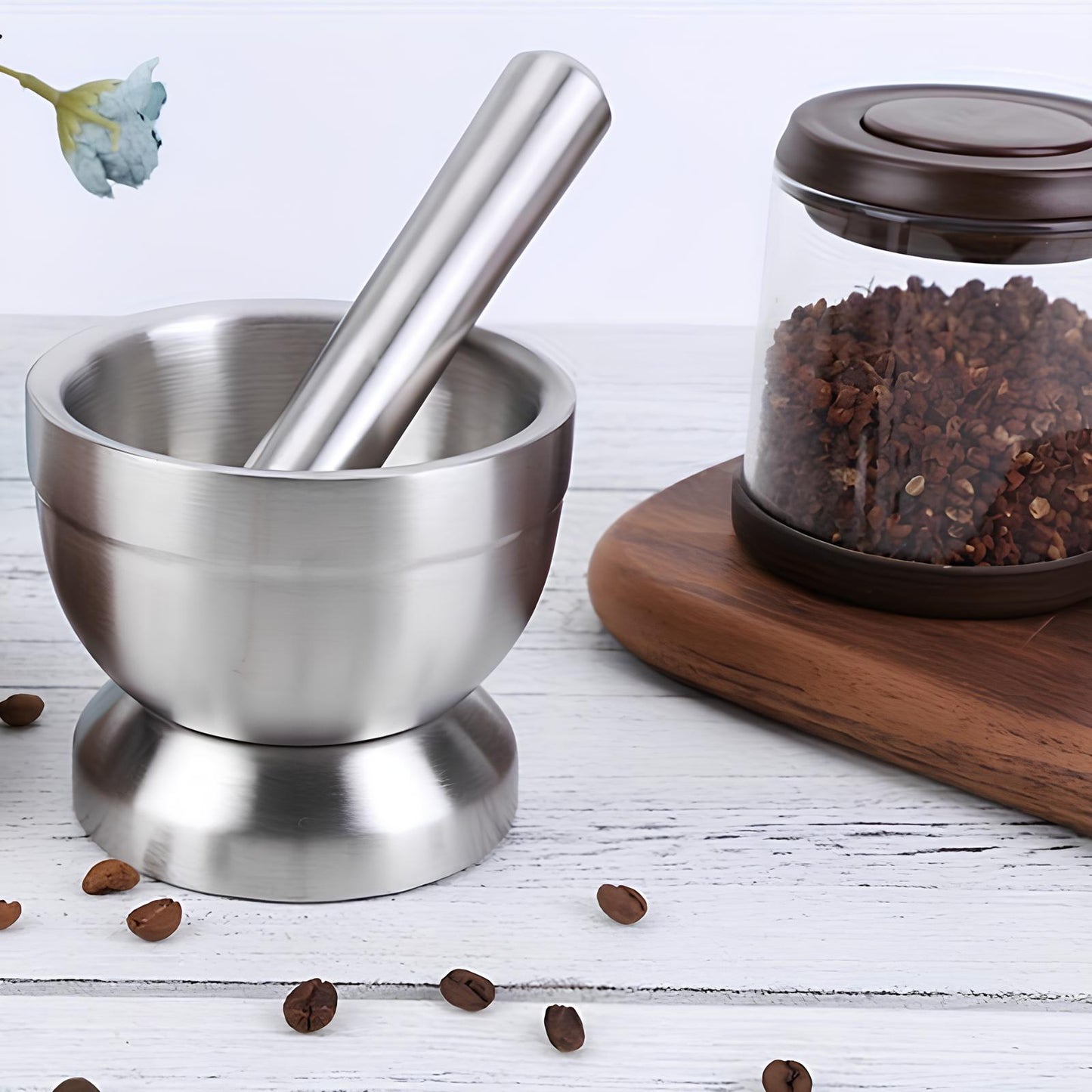 Skorter and a stainless steel rod