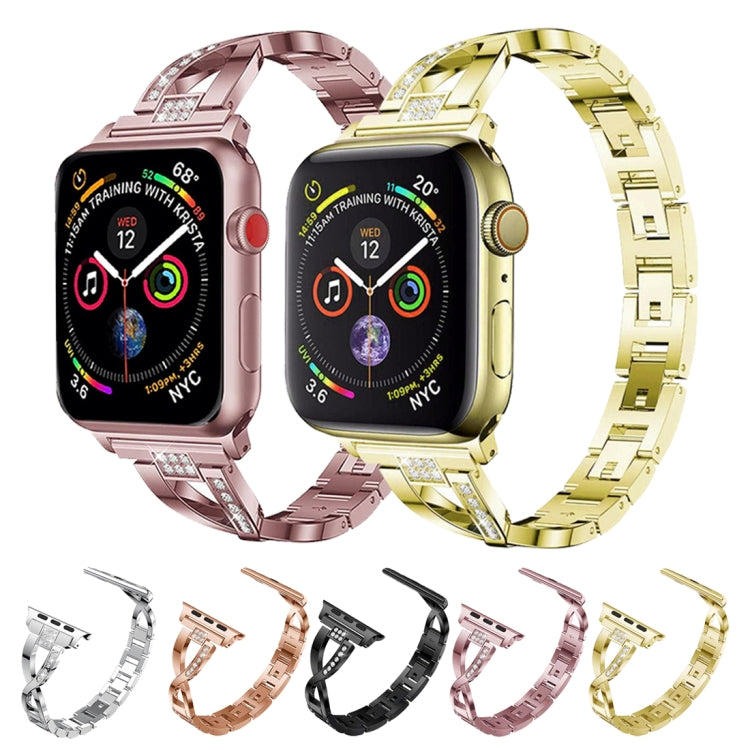 Skorter | Colorful Diamond Stainless Steel Watch Band for Apple Watch Series 7 45mm / 6 & SE & 5 & 4 44mm / 3 & 2 & 1 42mm (Purple)