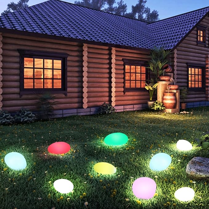 Skorter | Cobblestone LED Garden Light Fixture - Solar-Powered Outdoor Lighting for Pathways & Landscapes