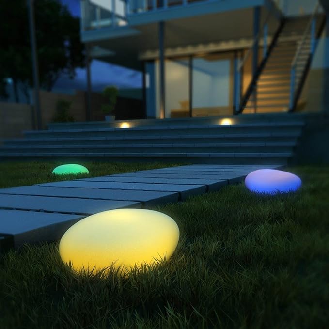 Skorter | Cobblestone LED Garden Light Fixture - Solar-Powered Outdoor Lighting for Pathways & Landscapes