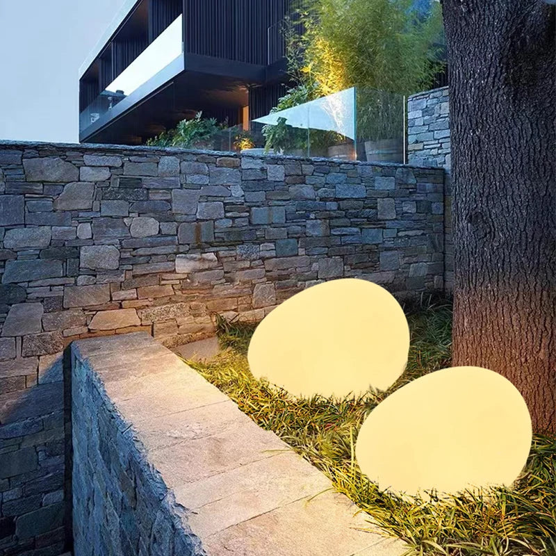 Skorter | Cobblestone LED Garden Light Fixture - Solar-Powered Outdoor Lighting for Pathways & Landscapes