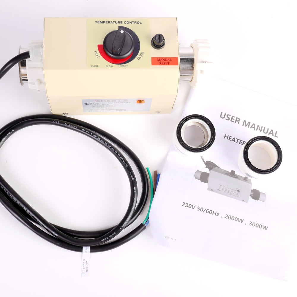 Digital Thermostat 220V 3KW Swimming Pool Heater Hot Water Thermostat for Bathtub Swimming Pool Spa Large Small Spas