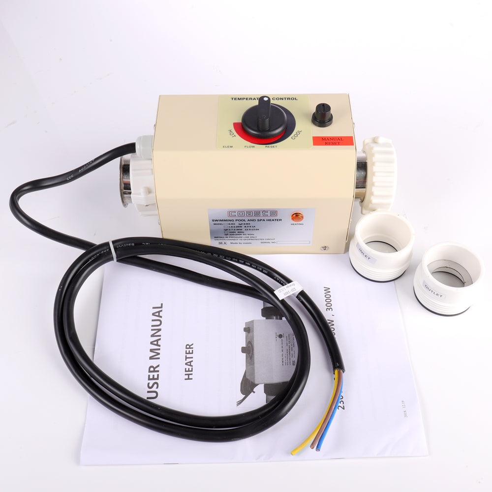 Digital Thermostat 220V 3KW Swimming Pool Heater Hot Water Thermostat for Bathtub Swimming Pool Spa Large Small Spas