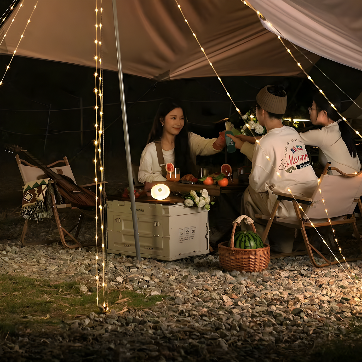 Skorter | CampBeam LED Outdoor String Lights – Rechargeable Waterproof Lights with Magnetic Hooks & 5 Lighting Modes