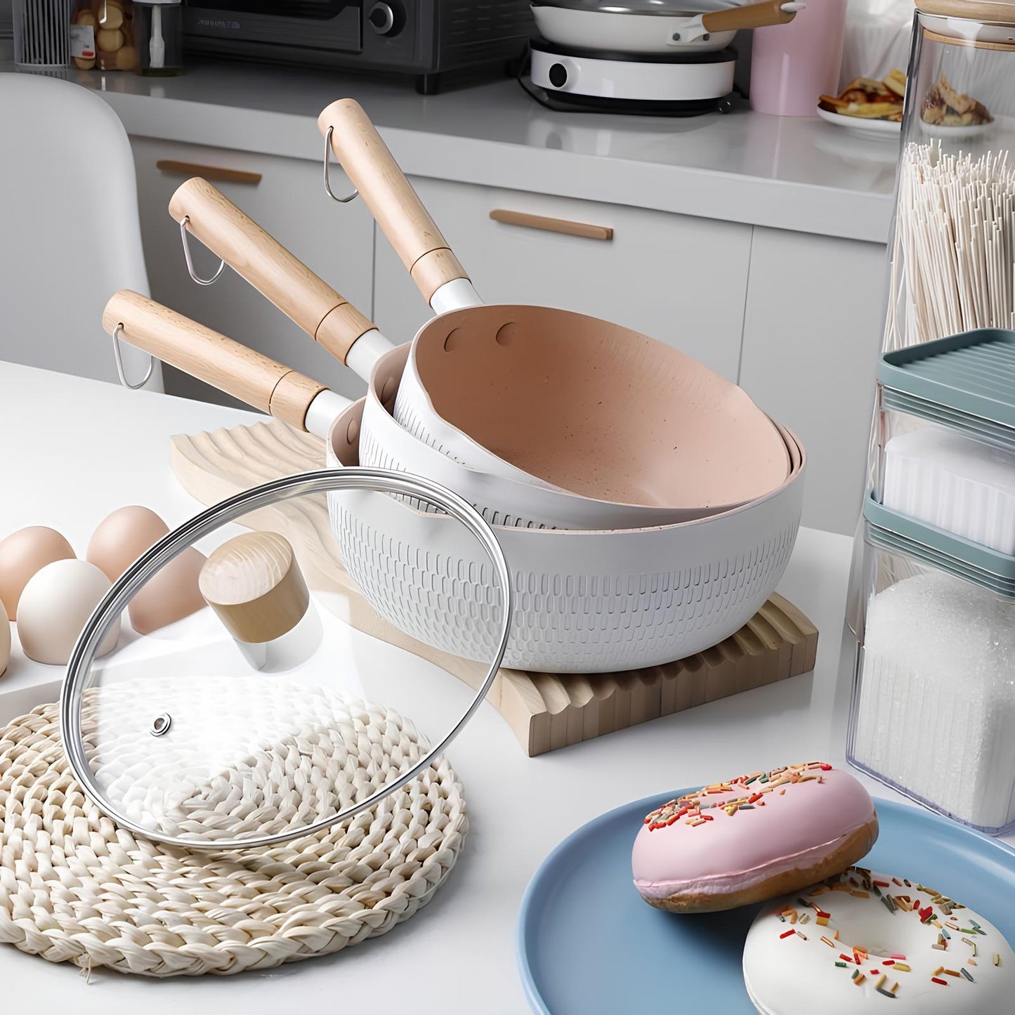 Skorter white for all burners with a hook