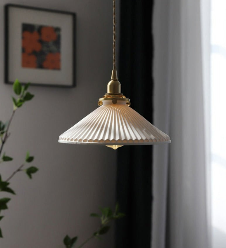 White Ceramic Pendant Light