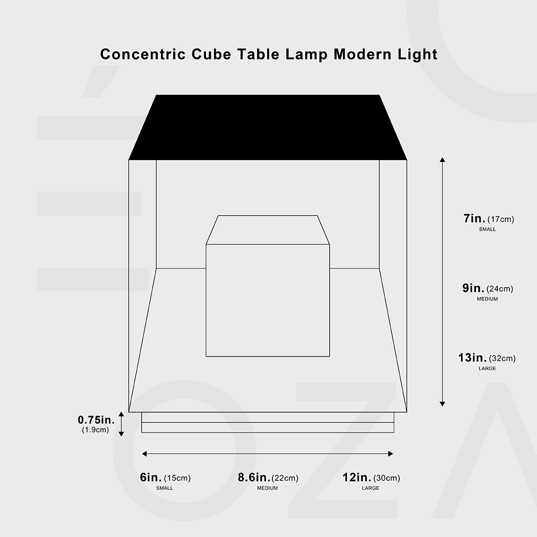 Skorter | Concentric Cube Table Lamp, Modern Lighting