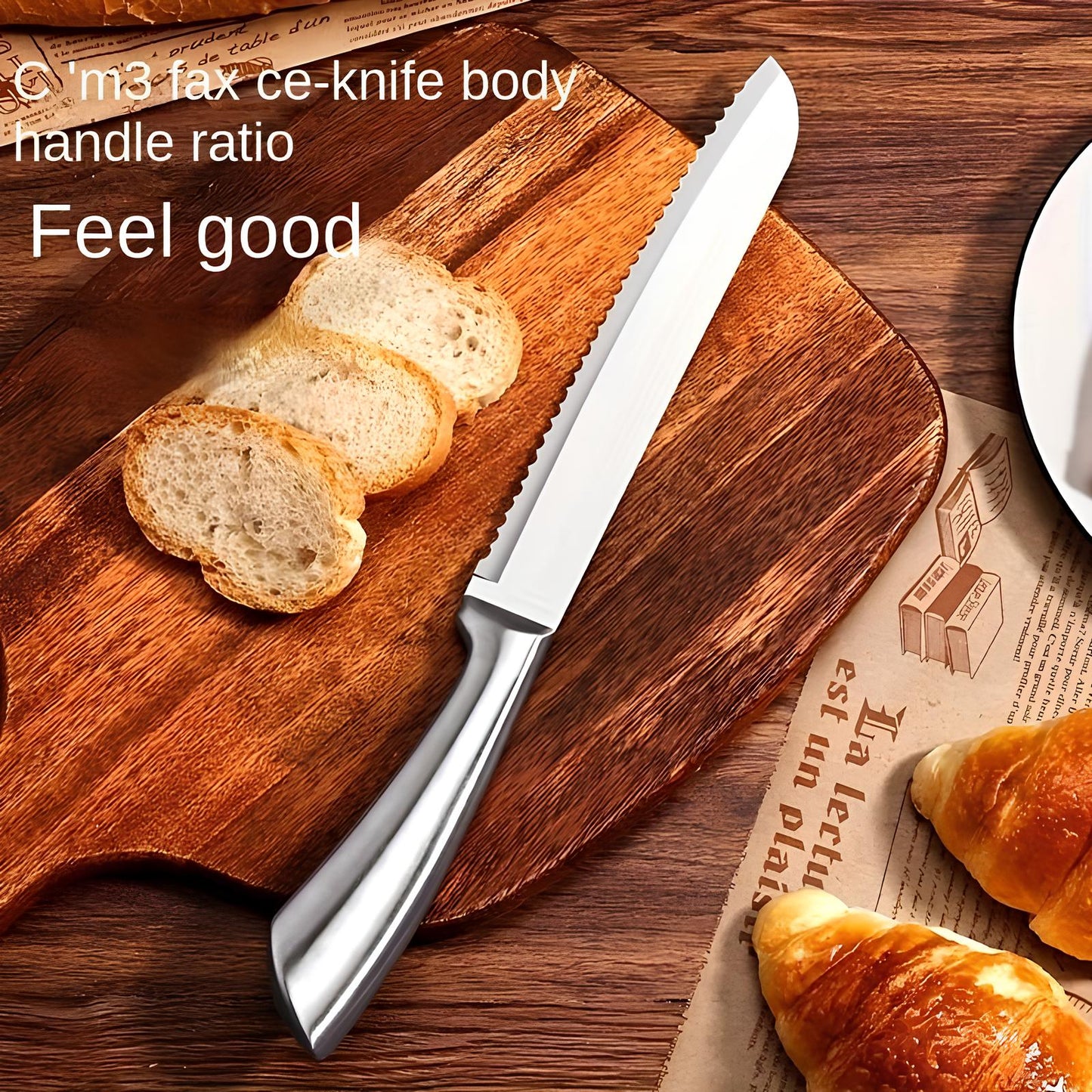 Skorter bread knife in stainless steel 20 cm