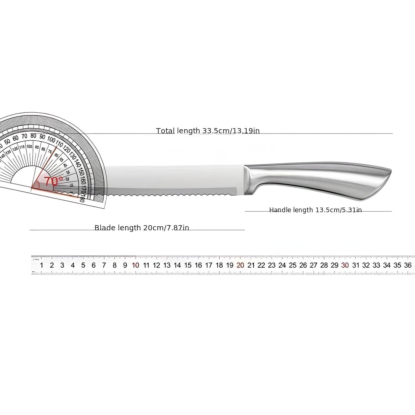 Skorter bread knife in stainless steel 20 cm