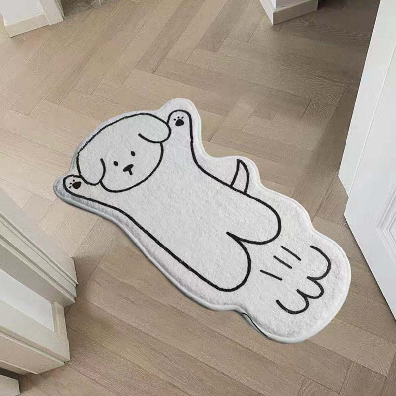 Skorter | Creative Cat Rug Nordic Cartoon Rug for Bedroom Non-slip Bedside Rug Cute Soft Floor Mat for Living Room Table Mat Decor
