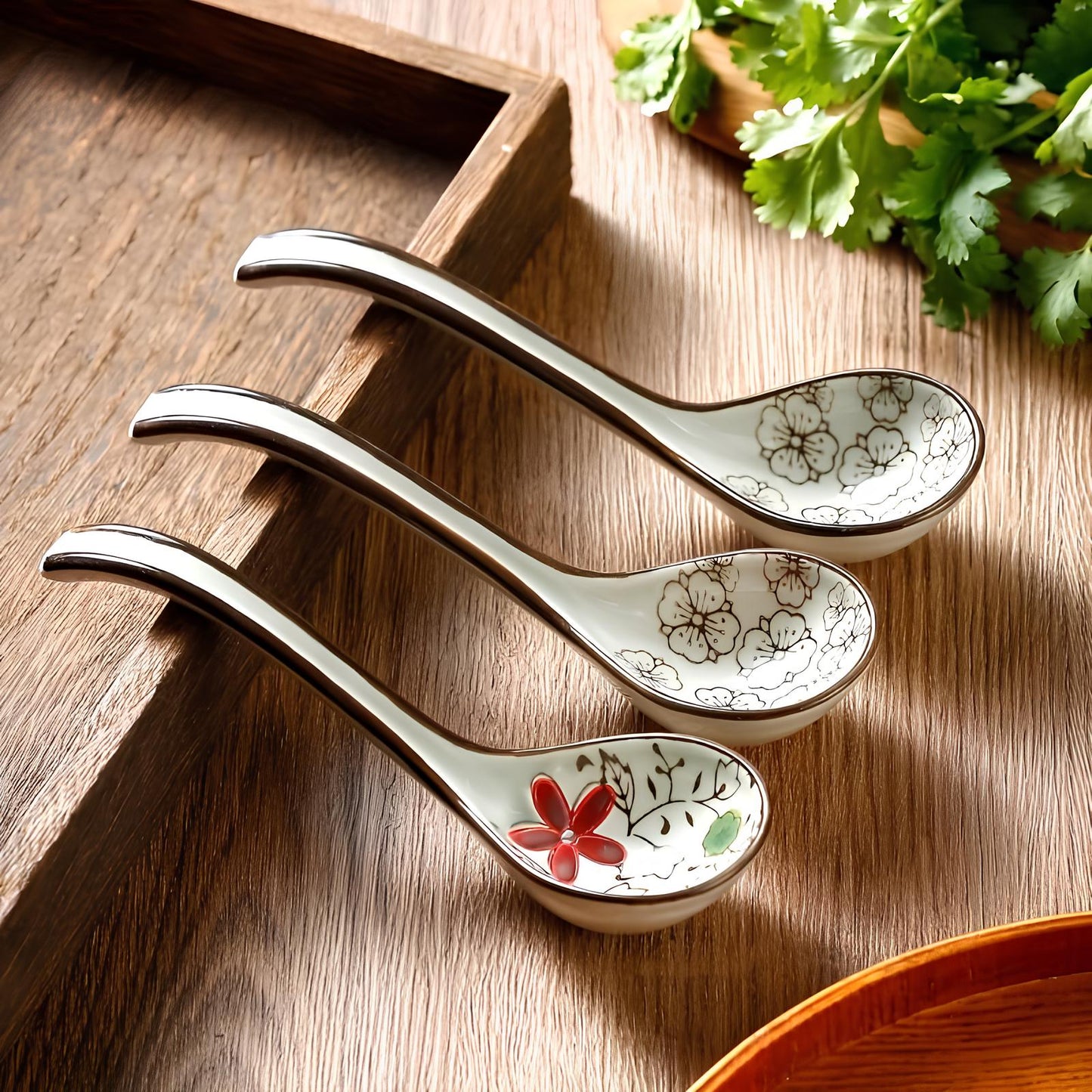 Skorter soup bowl in ceramic with pattern 8 pcs