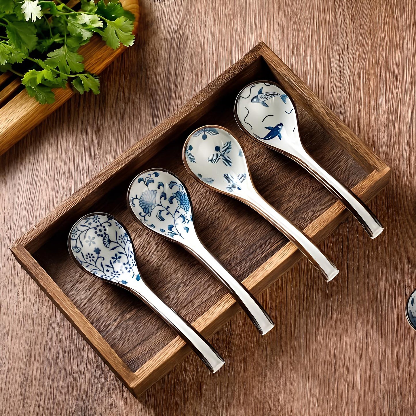 Skorter soup bowl in ceramic with pattern 8 pcs