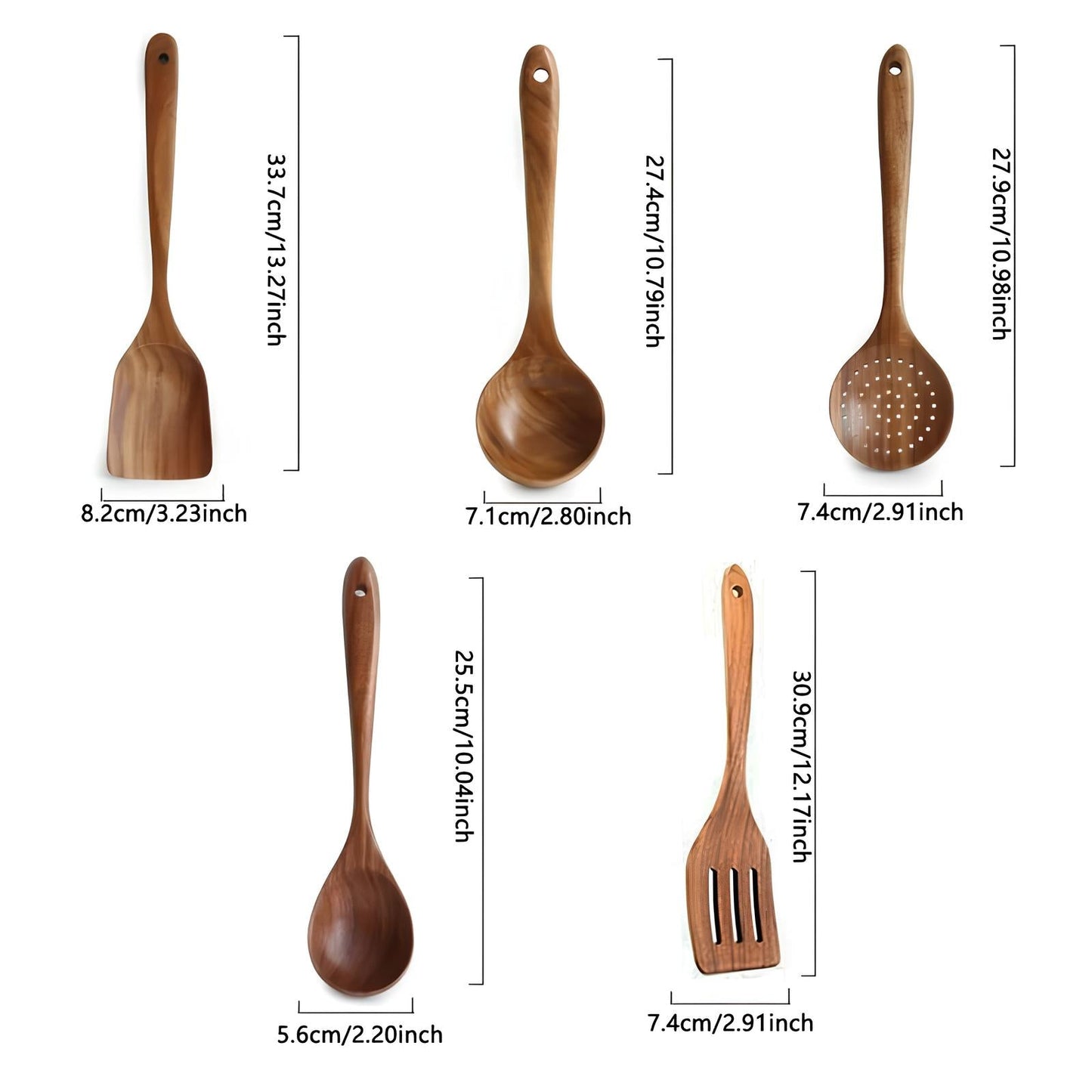 Skorter kitchen utensils in natural wood set