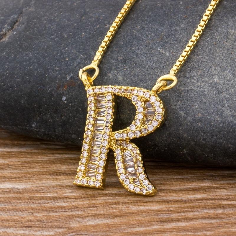 Skorter | Customized Zircon Filled A-Z Initial Letter Necklace