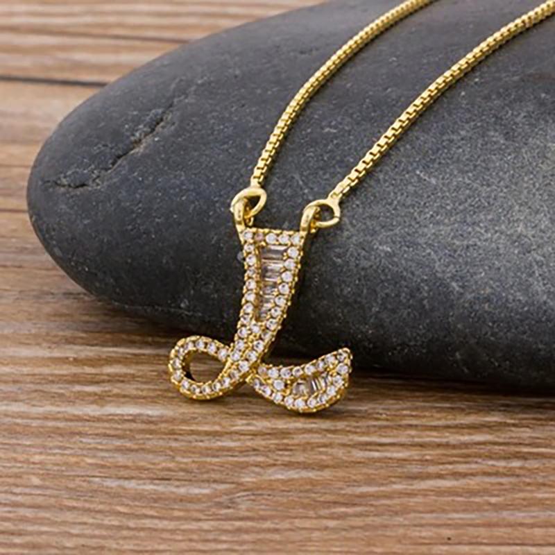 Skorter | Customized Zircon Filled A-Z Initial Letter Necklace