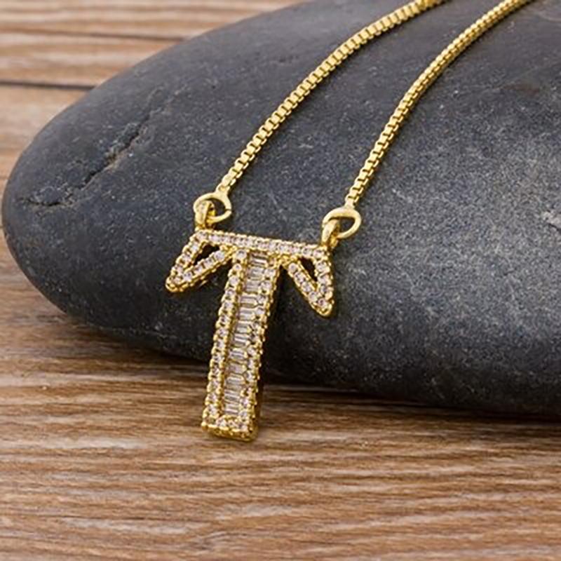 Skorter | Customized Zircon Filled A-Z Initial Letter Necklace