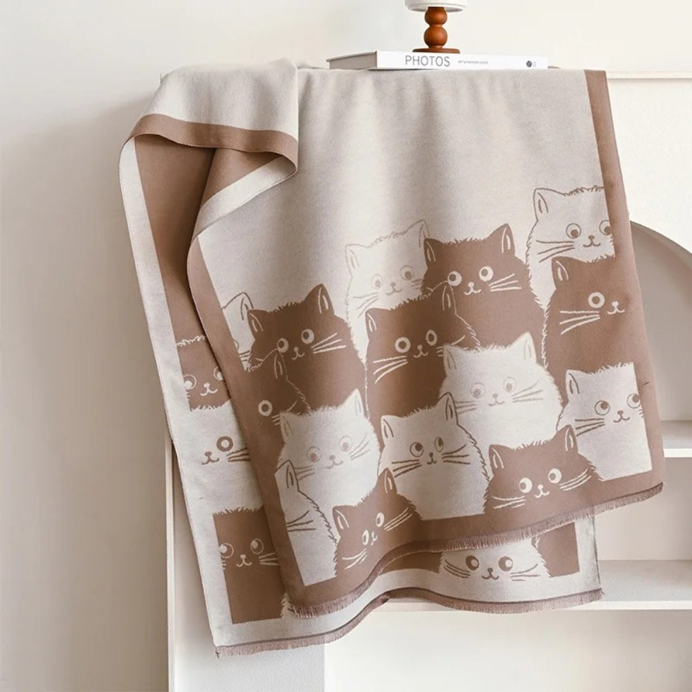 Skorter | Cute Cat Jacquard Winter Scarf