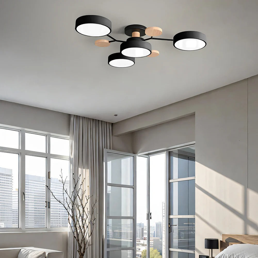 Skorter | Contemporary Round Iron LED Chandelier | Energy-Efficient. Stylish Lighting for Living Rooms. Dining Areas & Entryways