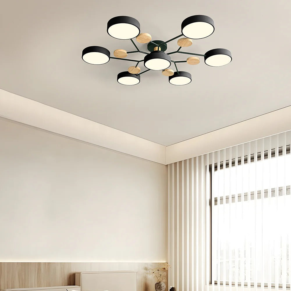 Skorter | Contemporary Round Iron LED Chandelier | Energy-Efficient. Stylish Lighting for Living Rooms. Dining Areas & Entryways