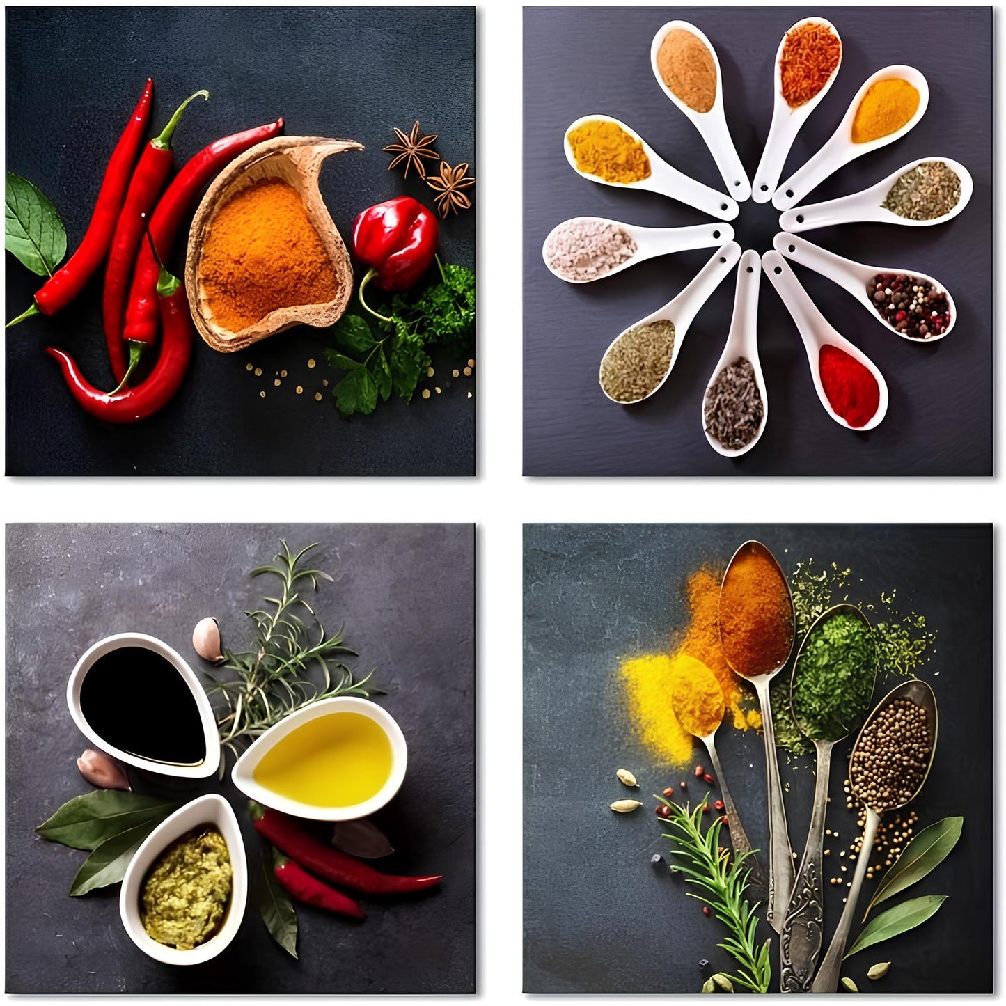 Skorter Decorative Spice Printed Canvas 4 pieces