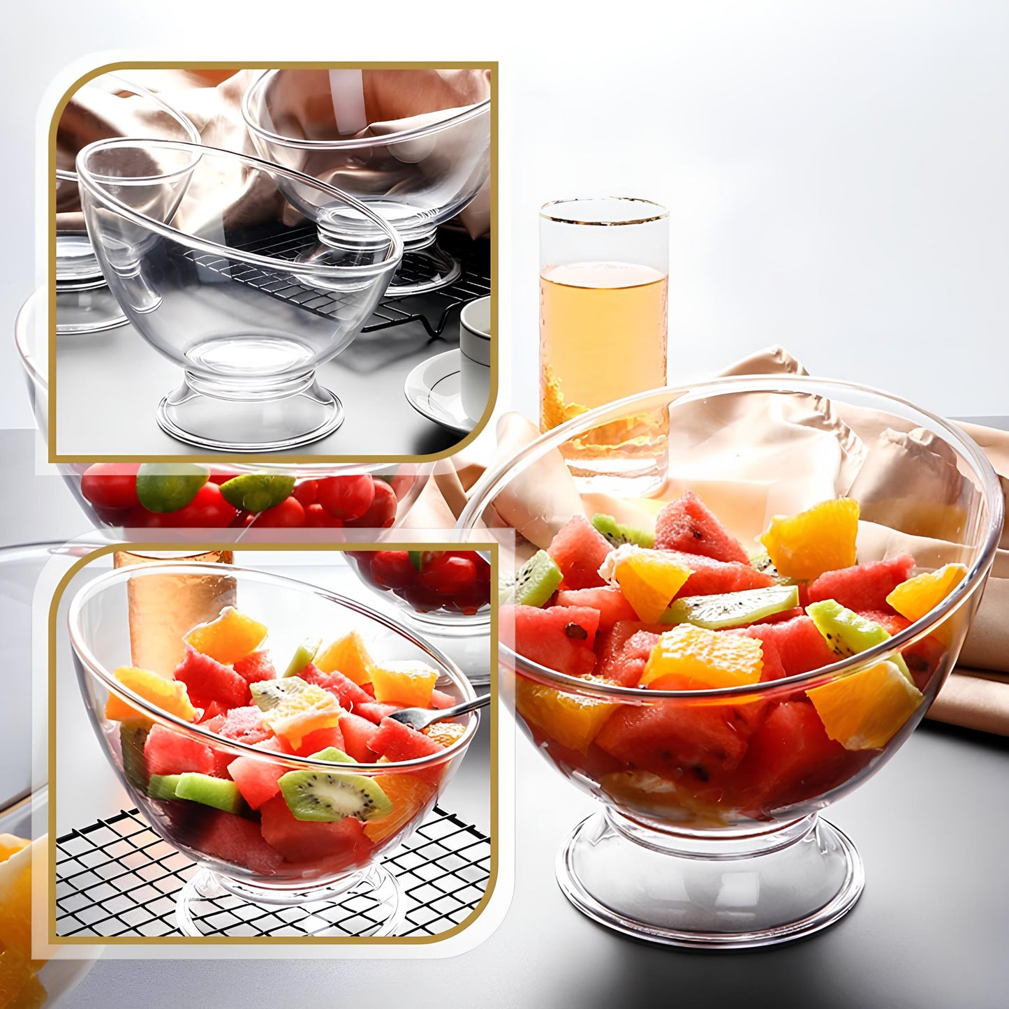 Skorter slanted in transparent plastic