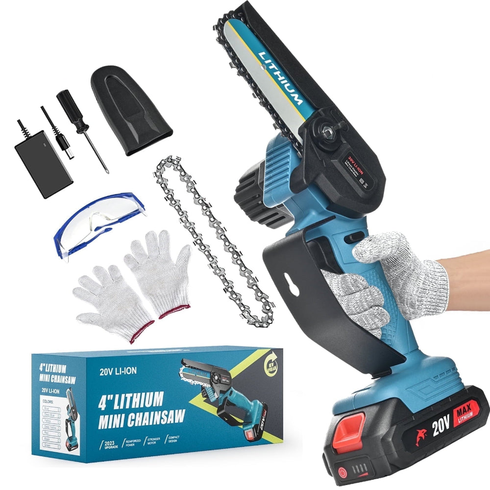 Skørter | 4-inch wireless handheld mini chainsaw with portable battery-powered pruning scissors
