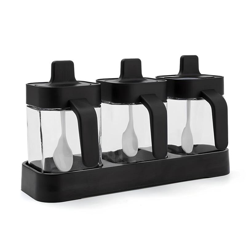 Skorter spice jar with tray and integrated spoons