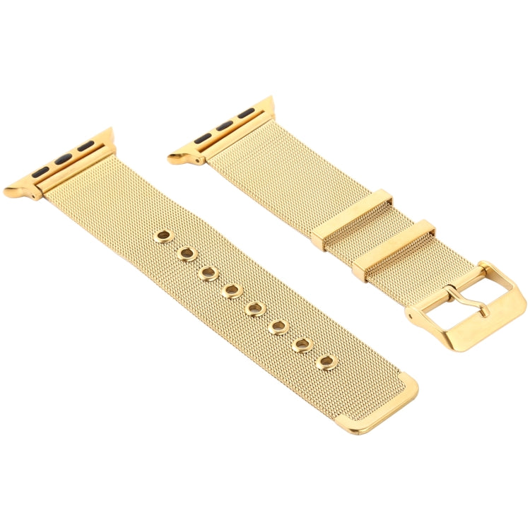 Skorter | For Apple Watch 46 mm / 49 mm / 45 mm / 44 mm / 42 mm Milanese Stainless Steel Double Buckle Watch Band (Gold)