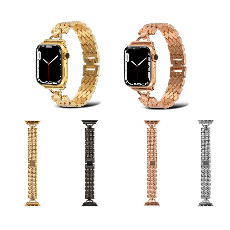 Skorter | D-shaped diamond metal bracelet for Apple Watch Series 9&8&7 41mm / SE 3&SE 2&6&SE&5&4 40mm / 3&2&1 38mm (Silver)