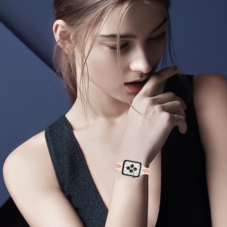 Skorter | Double Nail Small Waist Watch Strap for Apple Watch Series 9&8&7 41mm / SE 3&SE 2&6&SE&5&4 40mm / 3&2&1 38mm (Black Gray)