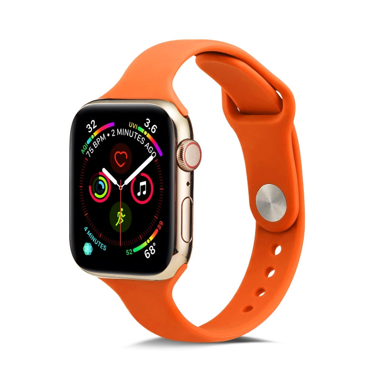 Skorter | For Apple Watch 5/4 44mm & 3/2/1 42mm Thin Silicone Watch Band (Orange)