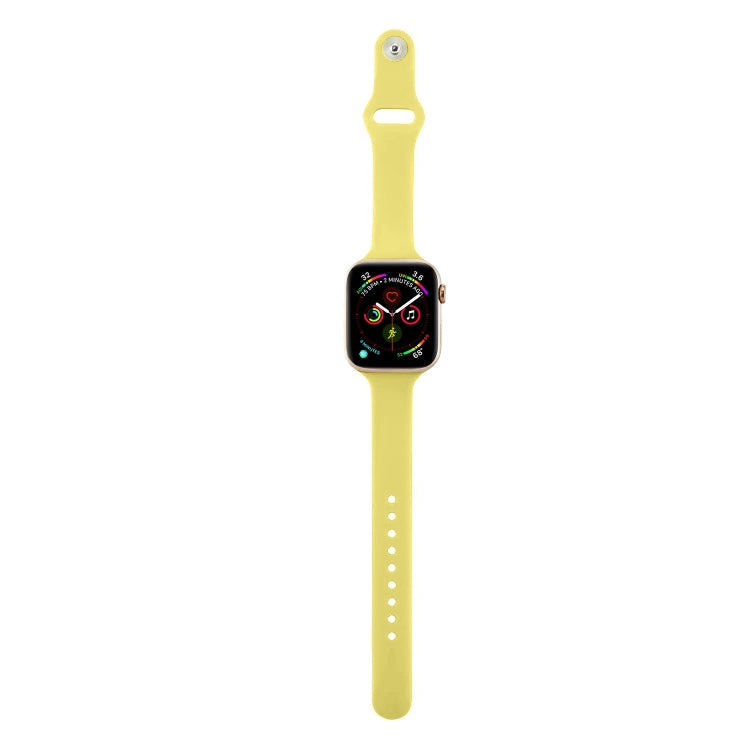 Skorter | For Apple Watch 5/4 44mm & 3/2/1 42mm Thin Silicone Watch Strap (Yellow)