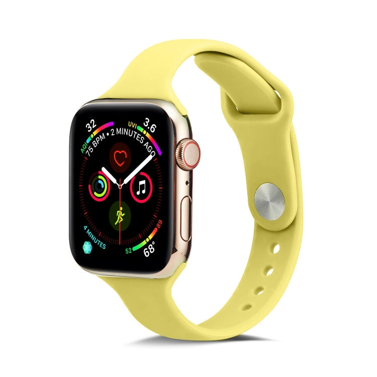 Skorter | For Apple Watch 5/4 44mm & 3/2/1 42mm Thin Silicone Watch Strap (Yellow)