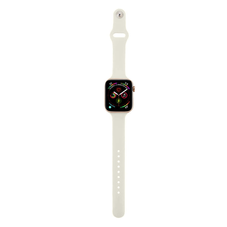 Skorter | For Apple Watch 5/4 44mm & 3/2/1 42mm Thin Silicone Watch Band (Creamy White)