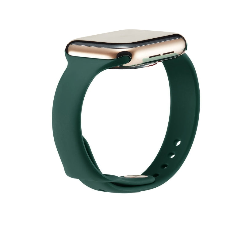 Skorter | For Apple Watch 5/4 44mm & 3/2/1 42mm Thin Silicone Watch Band (Dark Green)