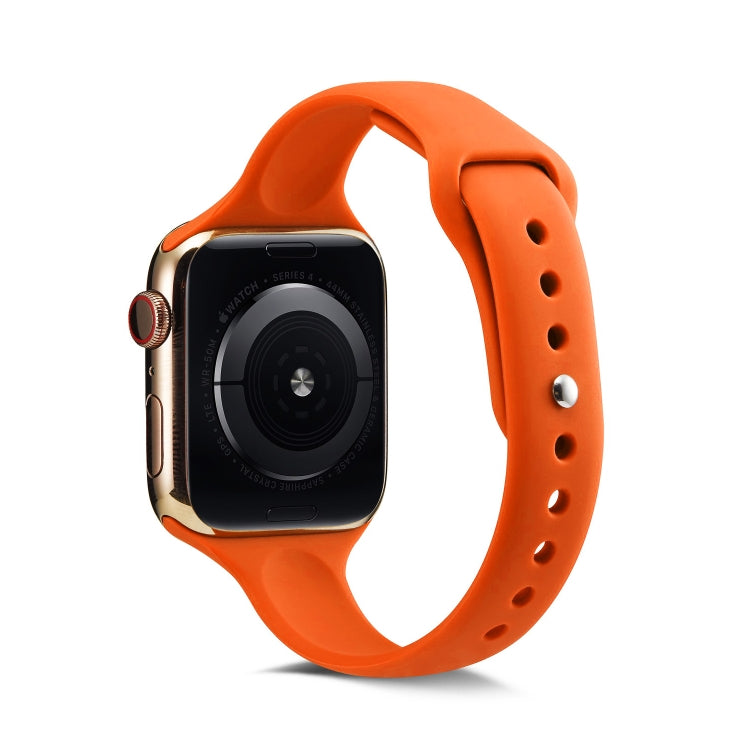 Skorter | For Apple Watch 5/4 40mm & 3/2/1 38mm Thin Silicone Watch Band (Orange)