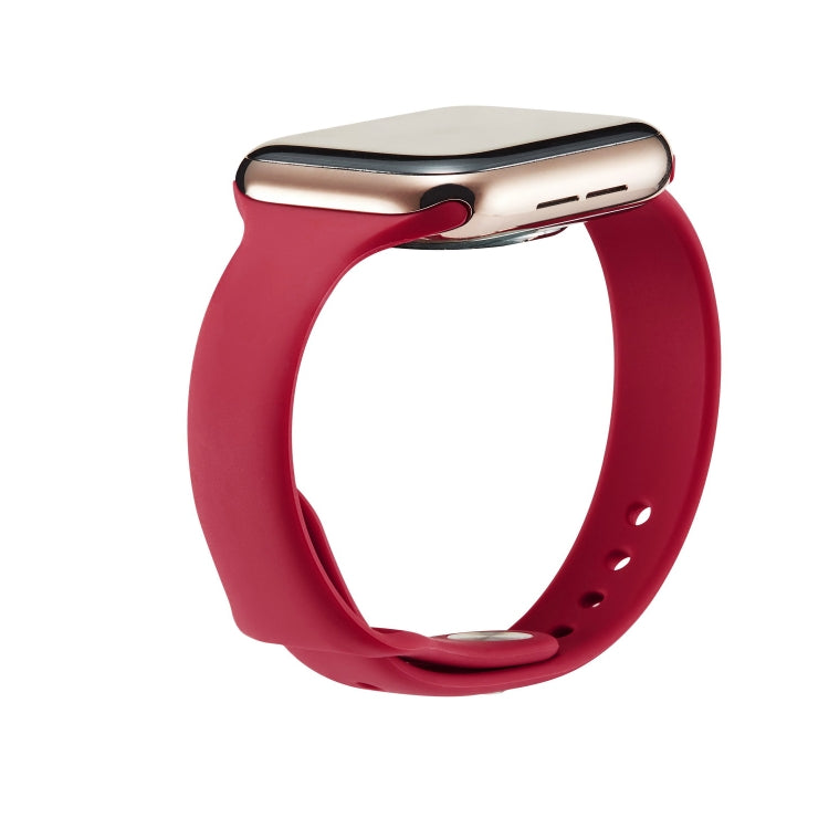 Skorter | For Apple Watch 5/4 40mm & 3/2/1 38mm Thin Silicone Watch Strap (Rose Red)