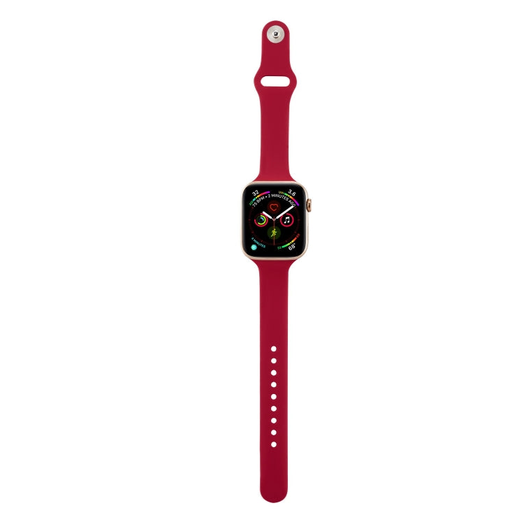 Skorter | For Apple Watch 5/4 40mm & 3/2/1 38mm Thin Silicone Watch Strap (Rose Red)