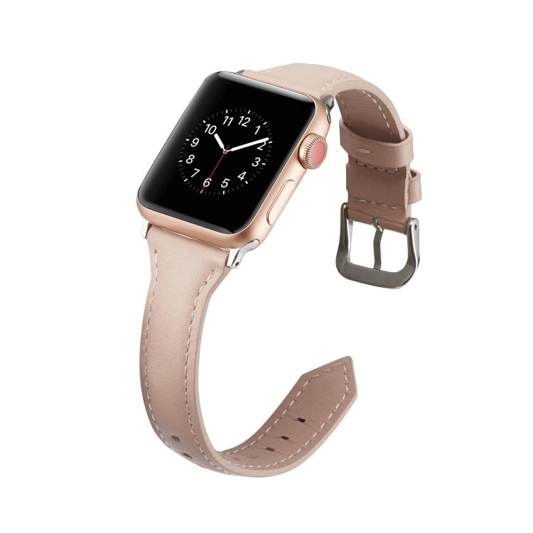 Skorter | For Apple Watch 5/4 44mm & 3/2/1 42mm Thin Leather Band (Pink)