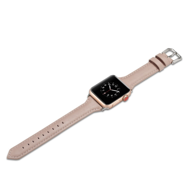 Skorter | For Apple Watch 5/4 44mm & 3/2/1 42mm Thin Leather Band (Pink)