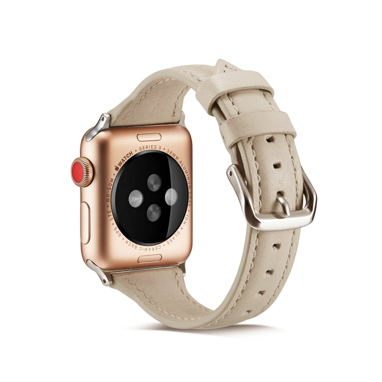 Skorter | For Apple Watch 5/4 44mm & 3/2/1 42mm Thin Leather Strap (Creamy White)