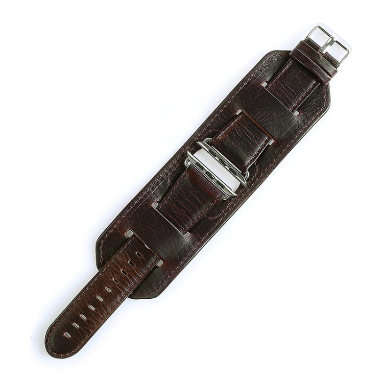 Skorter | For Apple Watch 5 & 4 40mm / 3 & 2 & 1 38mm Crazy Horse Texture Band Watch Strap (Dark Brown)
