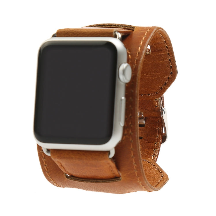 Skorter | For Apple Watch 5 & 4 44mm / 3 & 2 & 1 42mm Strap with crazy horsehide texture (Light Brown)
