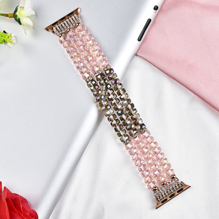 Skorter | For Apple Watch 5 & 4 40mm / 3 & 2 & 1 38mm Pearl Crystal Watch Band (Crystal Pink)
