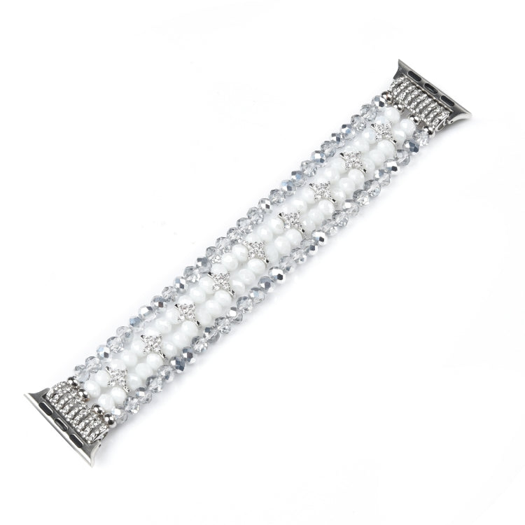 Skorter | For Apple Watch 5 & 4 40mm / 3 & 2 & 1 38mm Pearl Crystal Watch Band (Crystal Porcelain White)