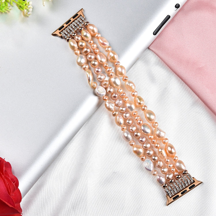 Skorter | For Apple Watch 5 & 4 44mm / 3 & 2 & 1 42mm Pearl Crystal Watch Band (Natural Pearl)