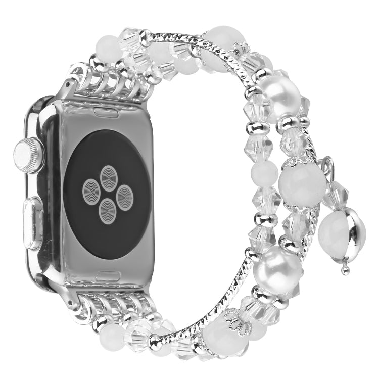 Skorter | For Apple Watch 5 & 4 40mm / 3 & 2 & 1 38mm Luminous Agate Watch Band (Silver)