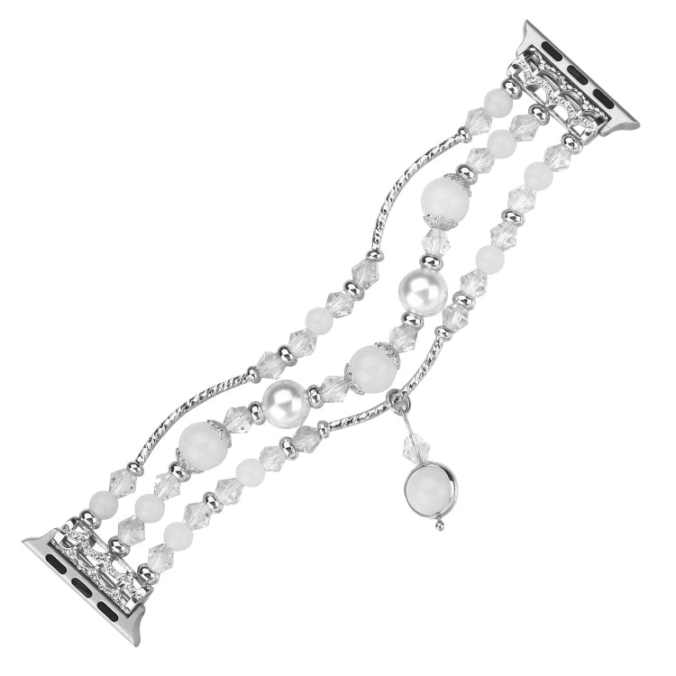 Skorter | For Apple Watch 5 & 4 40mm / 3 & 2 & 1 38mm Luminous Agate Watch Band (Silver)