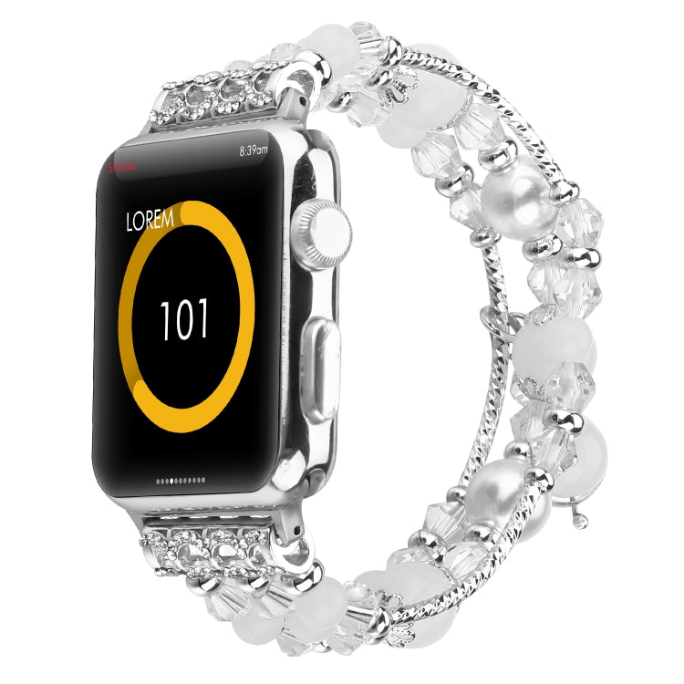 Skorter | For Apple Watch 5 & 4 40mm / 3 & 2 & 1 38mm Luminous Agate Watch Band (Silver)
